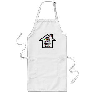 🏠😷#Stay Home Stay Safe Motivational Quote Long Apron