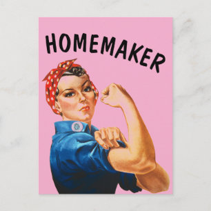Stay home wife RETRO ROSIE THE RIVETER POSTCARDS