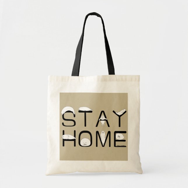 STAY HOME WITH SEAL TOTE BAG (Front)