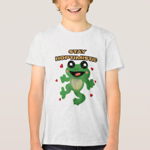 Stay Hoptimistic Cute Frog Pun Funny Frog Lover Gi Tri-Blend Shirt