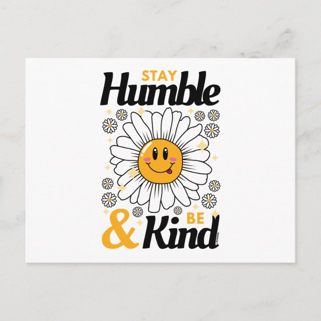 Stay humble and be kind - Black Postcard (Front)