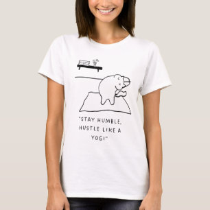 "Stay Humble, Hustle Like a Yogi" Yoga Cat T-Shirt
