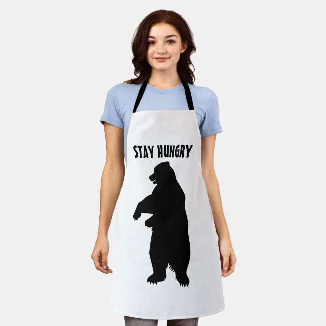 STAY HUNGRY GRIZZLY BEAR Apron CHRISTMAS GIFT (Worn)