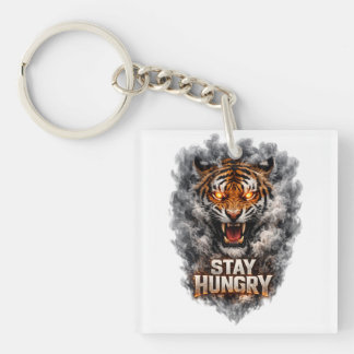 Stay Hungry Tiger Motivation Design Key Ring