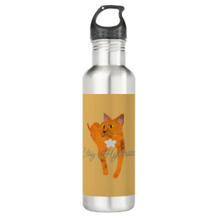 Stay Hydrated Cat Design Stainless Steel Bottle