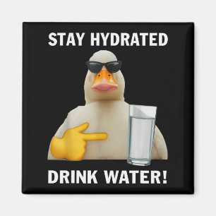 Stay Hydrated Drink Water Funny Meme Duck Magnet