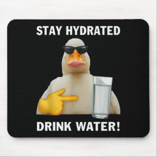 Stay Hydrated Drink Water Funny Meme Duck Mouse Mat