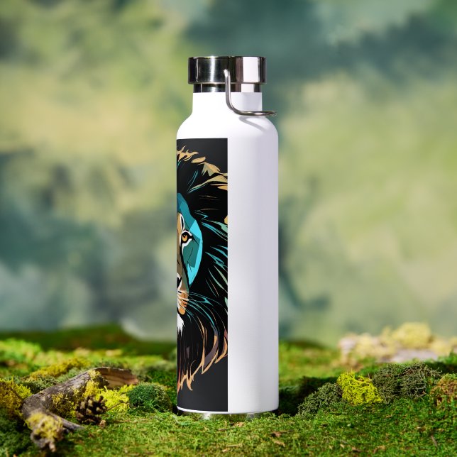 Stay Hydrated in Style: Geometric Lion Printed Wat Water Bottle (Outdoor)