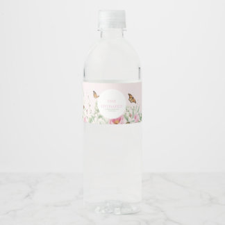 Stay Hydrated Peony Floral Wedding Water Bottle La Label