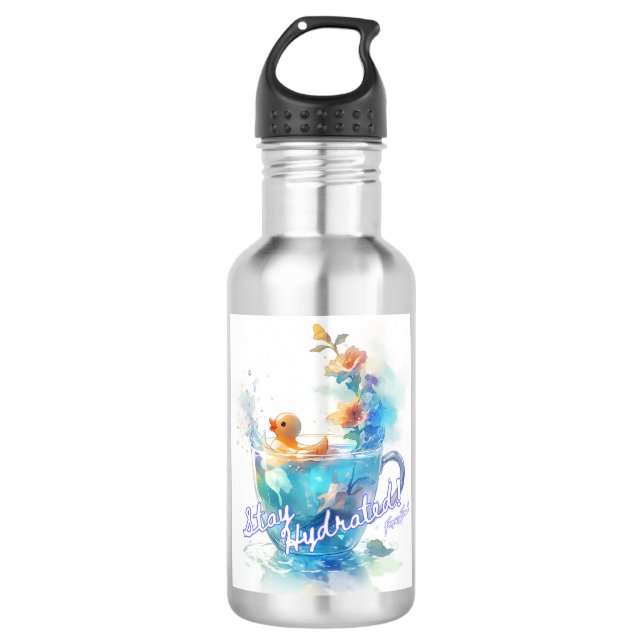 Stay Hydrated Rubber Duck Steel Water Bottle (Front)