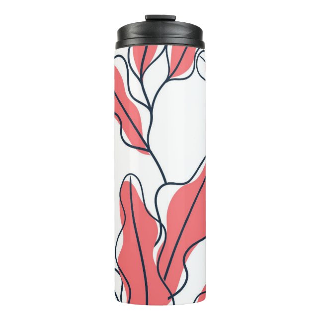 Stay hydrated with floral design bottle! thermal tumbler (Front)