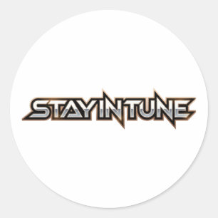 Stay in Tune - text Classic Round Sticker