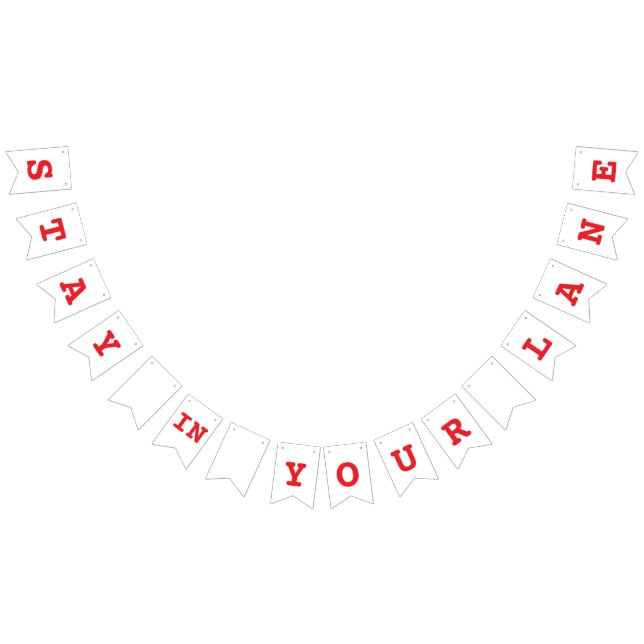 Stay in Your Lane Funny Traffic Road Sign Bunting (All)