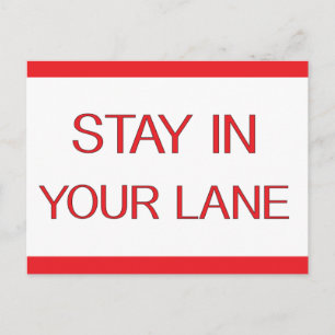 Stay in Your Lane Funny Traffic Road Sign  Postcard
