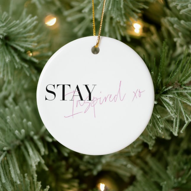 Stay Inspired Inspirational Positive Message Ceramic Tree Decoration (Tree)