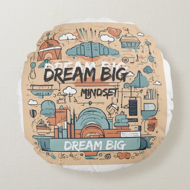 Stay Inspired – Motivational & Uplifting Designs Round Cushion (Front)
