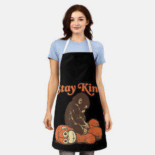 Stay Kind Baby Monkey Punch Plush CuteFunny animal Apron