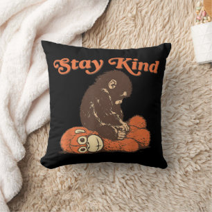 Stay Kind Baby Monkey Punch Plush CuteFunny animal Cushion