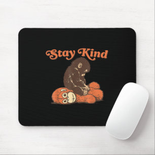 Stay Kind Baby Monkey Punch Plush CuteFunny animal Mouse Mat
