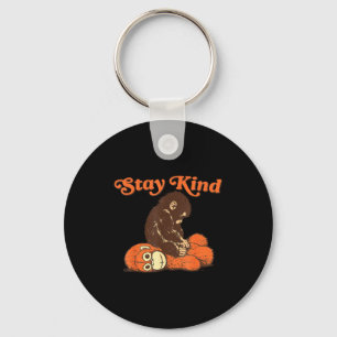 Stay kind baby monkey punch plush men women kids key ring