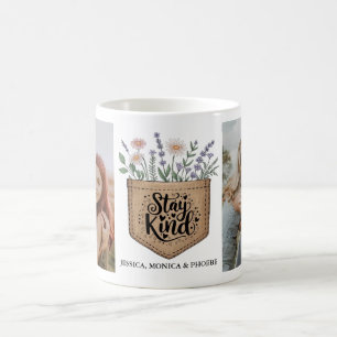 "Stay Kind" Pocket Floral Photo Mug