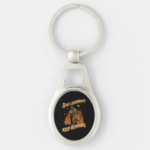 Stay Legendary, Keep Running Funny Bigfoot Key Ring