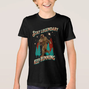 Stay Legendary, Keep Running Funny Bigfoot Tri-Blend Shirt