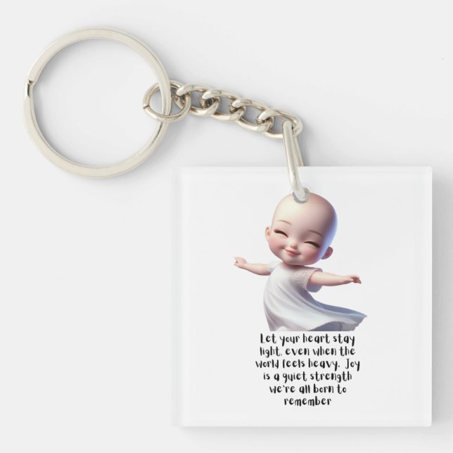 Stay light, Stay Joyful - Motivational Art Key Ring (Front)