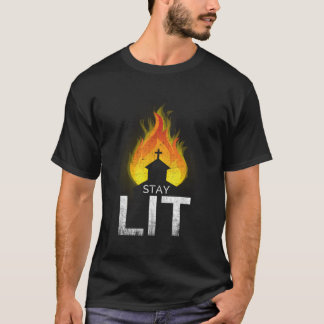 Stay Lit Occult Burning Church Satanic Witchcraft T-Shirt