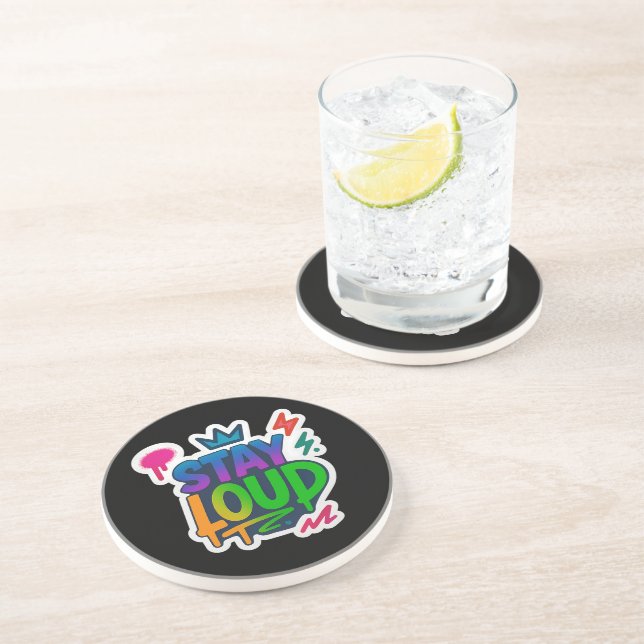 Stay Loud Graffiti Neon Artwork Coaster (Side)