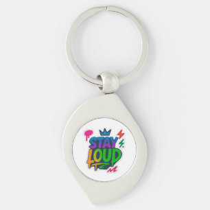 Stay Loud Graffiti Neon Artwork Key Ring