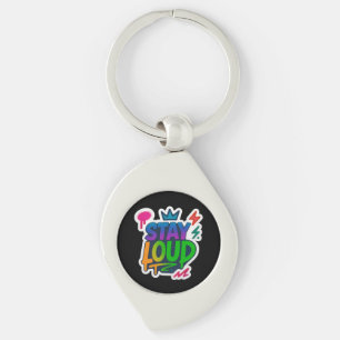 Stay Loud Graffiti Neon Artwork Key Ring