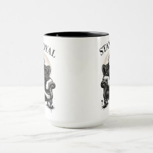 Stay Loyal Cool Dog Artist Mug, Minimalist Line Ar Mug