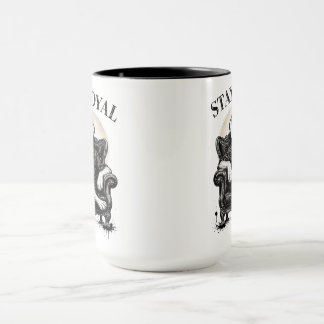 Stay Loyal Cool Dog Artist Mug, Minimalist Line Ar Mug