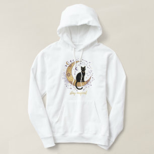 Stay Magical Black Cat Moon Celestial Witchy Hoodie