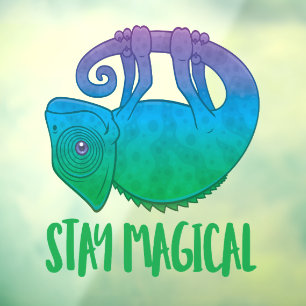 Stay Magical Levitating Chameleon Window Cling