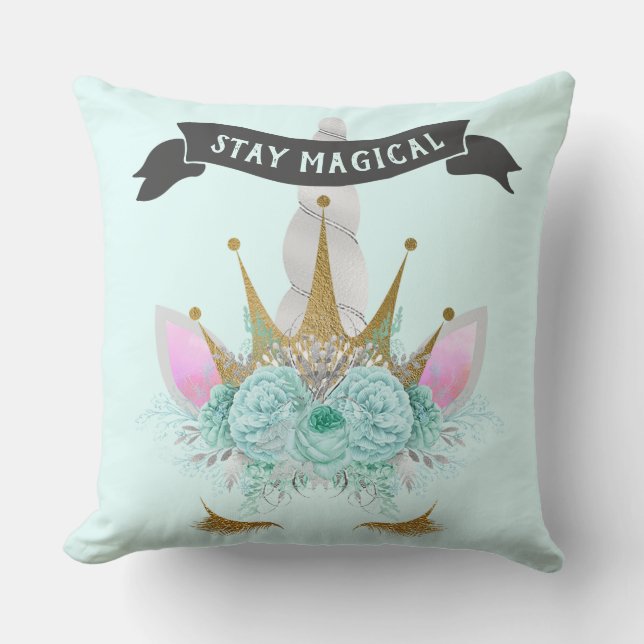 Stay Magical Unicorn Princess Cushion (Front)