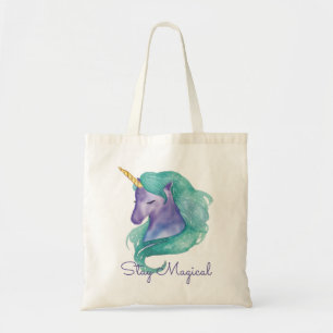 Stay Magical Watercolor Unicorn Tote Bag