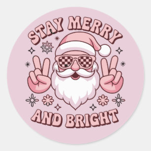 Stay Merry And Bright Christmas Ugly Xmas  Classic Round Sticker