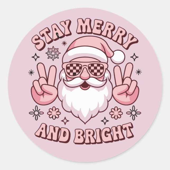 Stay Merry And Bright Christmas Ugly Xmas  Classic Round Sticker (Front)