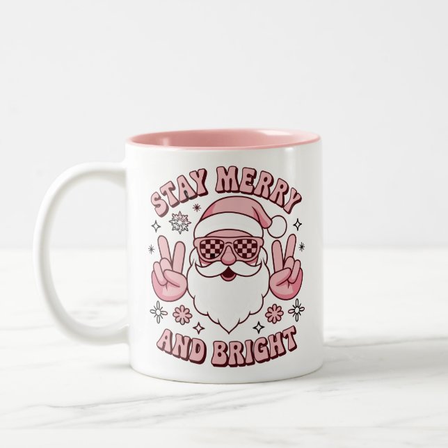 Stay Merry And Bright Christmas Ugly Xmas  Two-Tone Coffee Mug (Left)