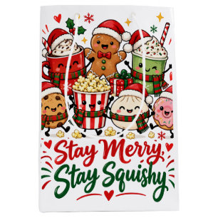 Stay Merry Stay Squishy Christmas Hot Chocolate Medium Gift Bag