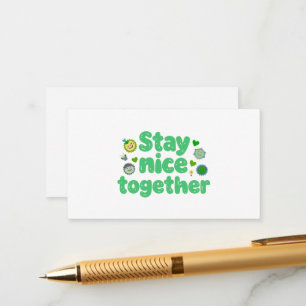 Stay Nice Smiley Typography Art Enclosure Card