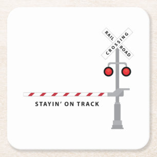 Stay On Track Square Paper Coaster