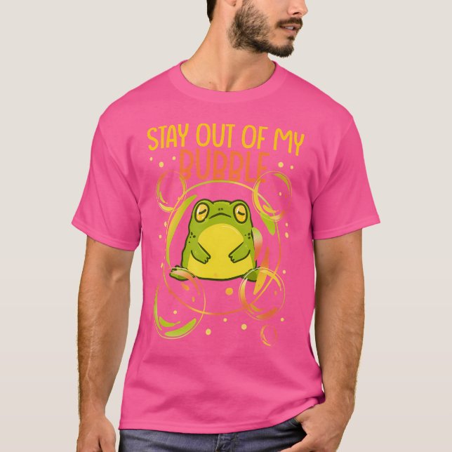 Stay Out Of My Bubble Funny Frog Lover Social Dist T-Shirt (Front)
