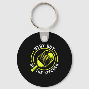 Stay out of the kitchen pickleball paddle key ring