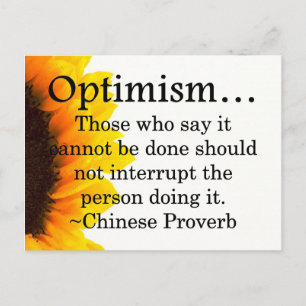 Stay out of the way of optimism postcard