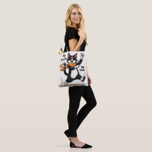 Stay Paw-sitive Cat   Uplifting Feline Humor Art Tote Bag