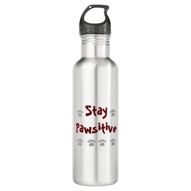 Stay Pawsitive 710 Ml Water Bottle (Front)