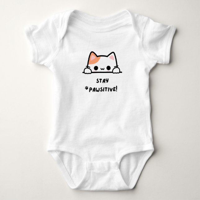 STAY PAWSITIVE  BABY BODYSUIT (Front)